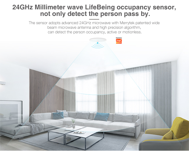 Tuya Zigbee беспроводное управление обнаружение человеческого присутствия живых существ датчик IP20