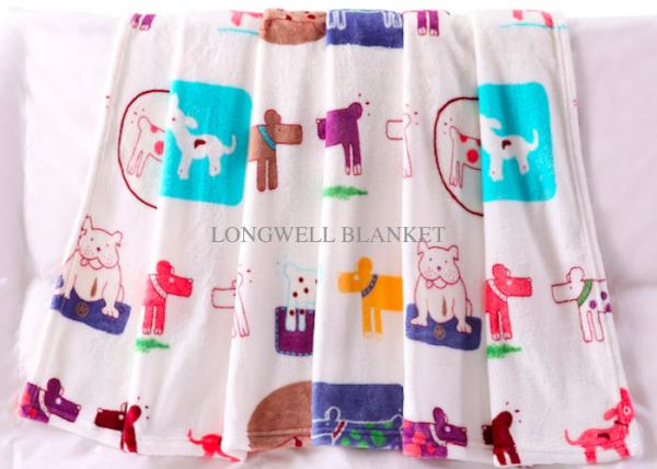 Polyester Flannel Print Blanket Cartoon Design For Kids Anti - Pilling Non Irritating