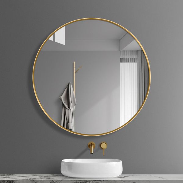 Kingstin Minimalist Round Stainless Steel Bathroom Mirror - Premium Finish & Custom Sizes Wall Mounted Vanity Mirror