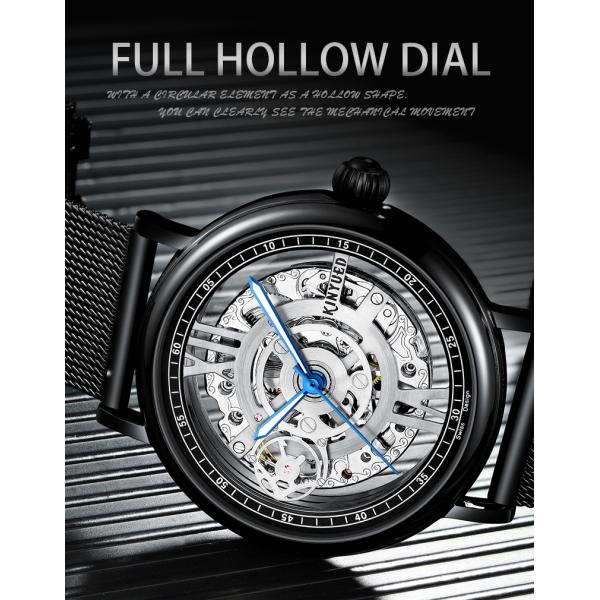 Full Hollow Out Luxury Mechanical Watches Stainless Steel Mechanical Watch