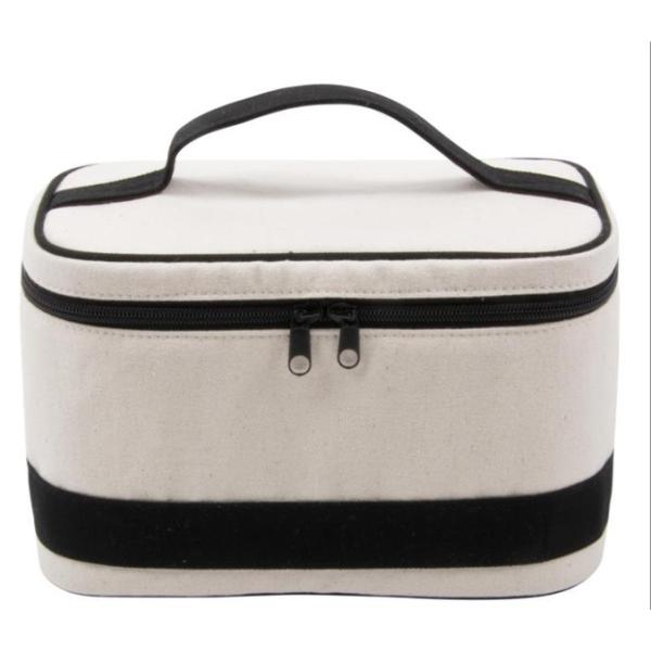 canvas train case jewery bag traveling tote roomy interior holds