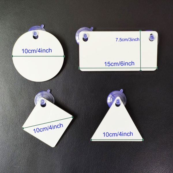 Blank Double-Sided DIY Printable MDF Warning Sign With Suction Cup Sublimation Car Warning Sign