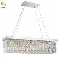 5 lustres légers de place/rectangle de Crystal Pendant Light Glass Dimmable
