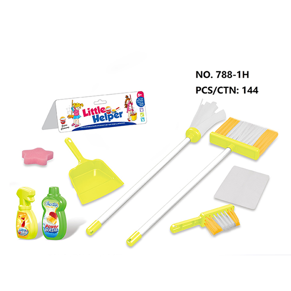 Cleaning Kit Trolley W / Working Vacuum Children's Play Toys Pretend Play Mop Broom