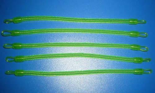 Very Slim Plastic Spiral Cord in Yellow Color and Plastic Snap Hook Holders Cheap Retainer