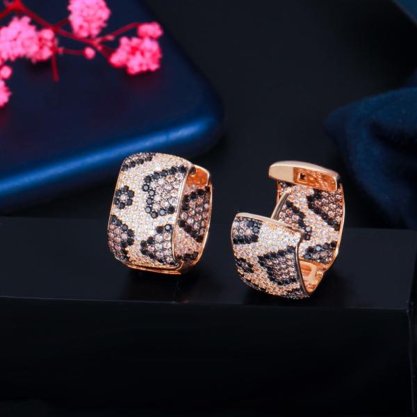 Luxuries CZ Earrings for Women Gold Zirconia Zebra Earrings Brides Bridesmaid jewelry earrings necklace jewelry set