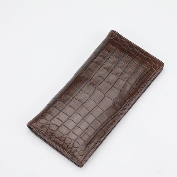 Genuine Crocodile Belly Skin Businessmen Suits Clutch Wallet Authentic Alligator Leather Lining Male Long Card Purse
