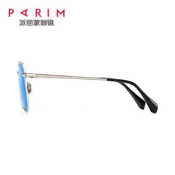 Unisex Metal Frame Polarized Sunglasses Square Grey Blue TAC Lens Silver