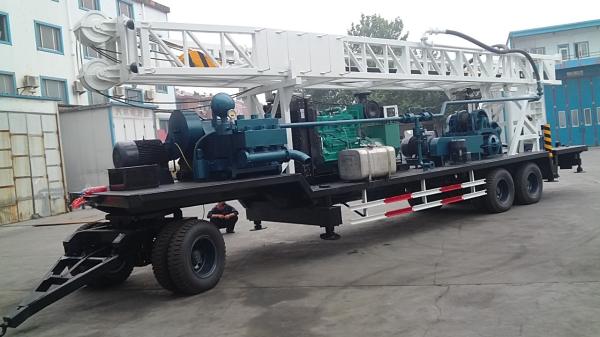 Perforadora de pozos de agua profunda T-600 para remolque, 600m de profundidad con agujero de 200-500mm para perforación de pozos de agua