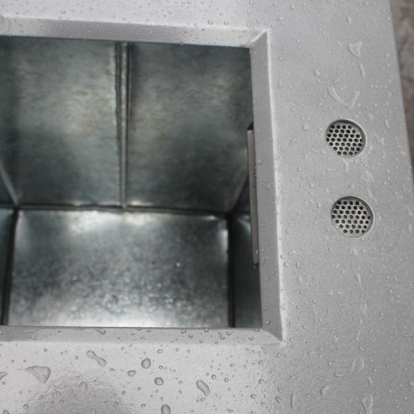 Steel And Recycled Plastic Outdoor Trash Cans Rectangular Outside Waste Bin With Ashtray