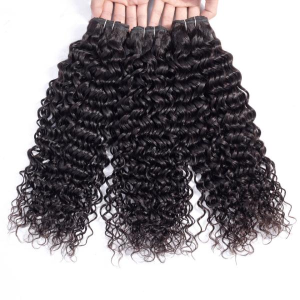 Nenhuns pacotes da onda de água do produto químico com extensões 100% indianas do cabelo humano de Remy do fechamento
