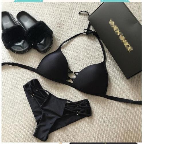 Womail Sexy Beach Bikini Set Mid Waisted Women Solid Color Sport Split Swimwear