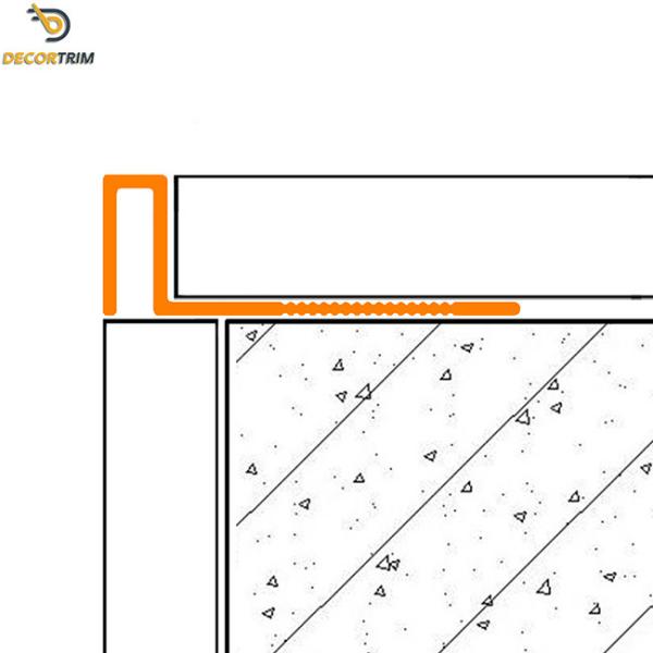 4x8mm Aluminium Square Edge Tile Trim Anodized Matt Gold Color