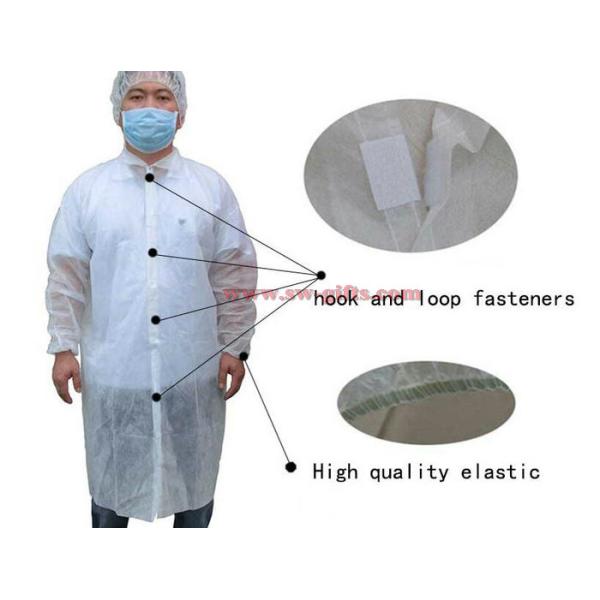 Disposable Lab Coats Nonwoven Fabric Work Coveralls Food Workshop White Ropa Dustproof Gown Velcro Protective Clothing