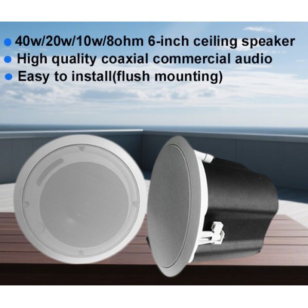  6-inch Commercial Audio 40w/20w/10w/8ohm Ceiling Speaker Coaxial Speaker Iron PA System Hi-fi 