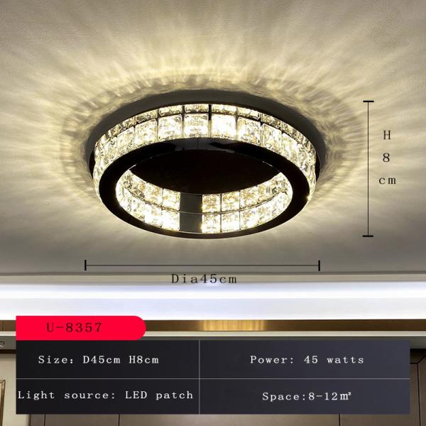 Modern Living Room Lamp Dining Room Led Ceiling Lamp Black Round Crystal Lamp(WH-CA-59)
