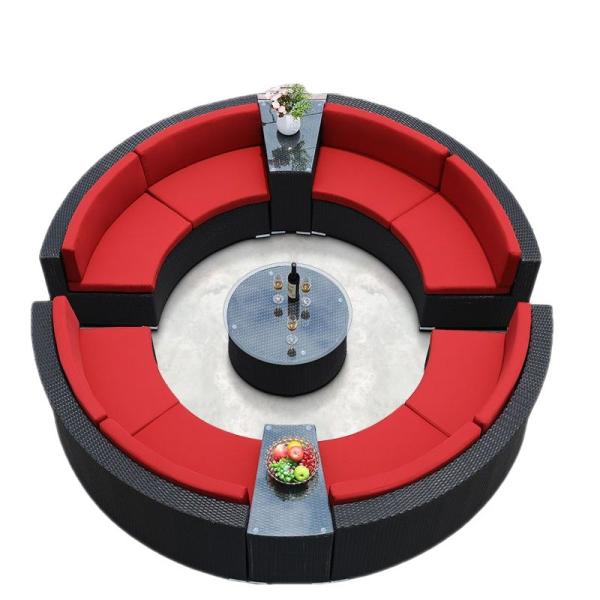 Customized Sizes Rattan Round Day Bed PE Sun Wicker Furniture Outdoor Lying Tent Daybed