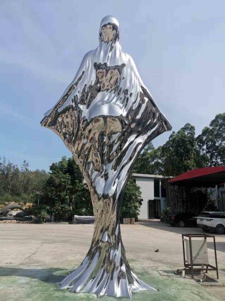 Grande escultura de aço inoxidável lustrada exterior SS316L uma altura de 5,7 medidores