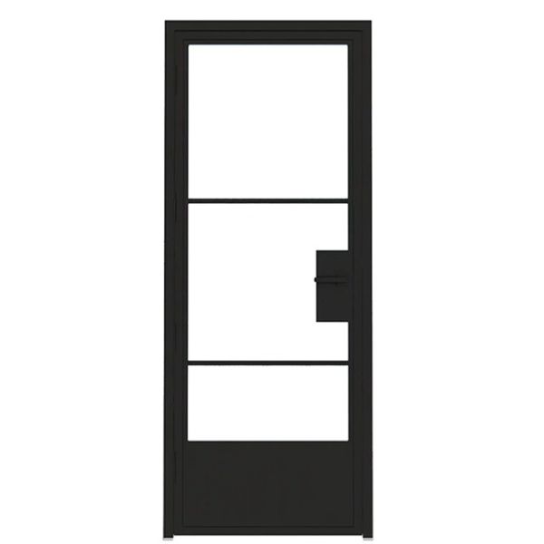 Customized Double Glass Art Glass Reeded Glass Bathroom Kitchen Casement Door