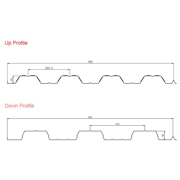 Shaft 95mm Thickness 0.8 0.9mm Steel Deck Roll Forming Machine