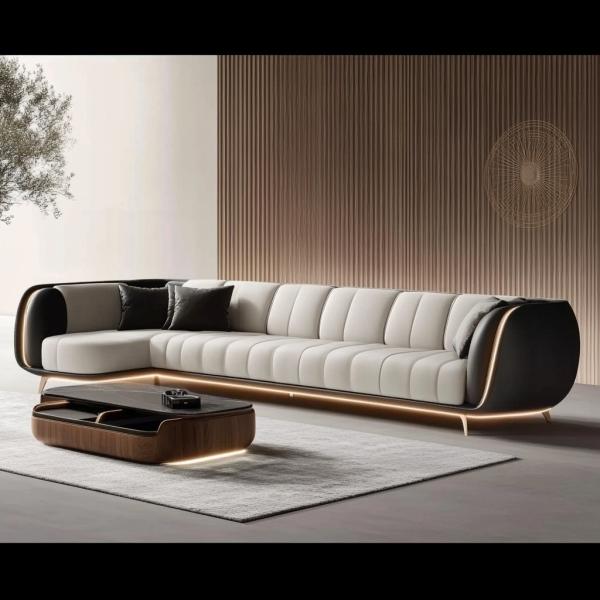 Modern Upholstered 2 3 Seater Sofa Light Luxury Living Room Lounge Loveseat Sofas Leather Couch Set Furniture