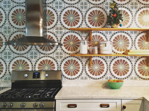 Brown Blue 20x20cm Ceramic Rustic Tile for Kitchen Floor