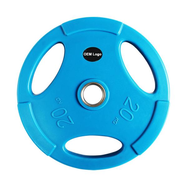 Gym Crossfit Professional 3 Grips Fitness Weight Plates PU Material