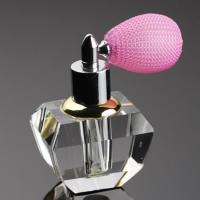 Vintage Crystal Perfume Bottle with Mini Bulb Spray Laser Engraved for Holiday Decoration