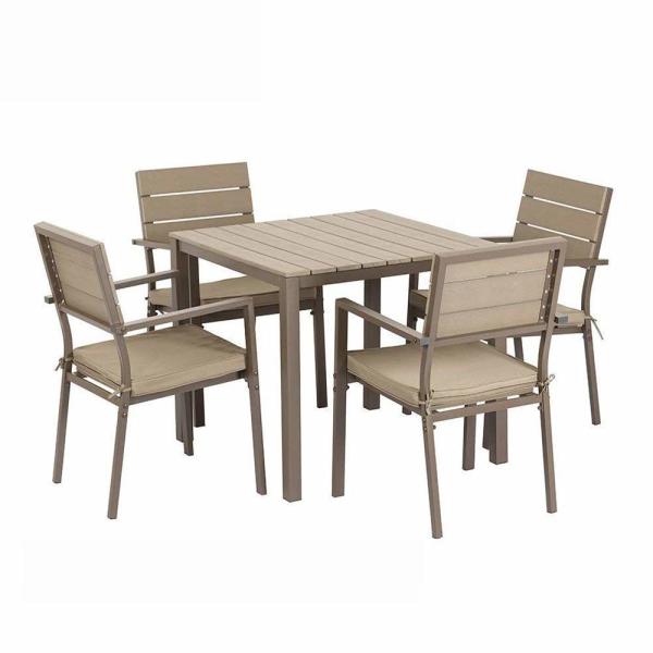 SNUGLANE D580mm Chair Rattan Garden Dining Set , Rattan 4 Seater Set Aluminum