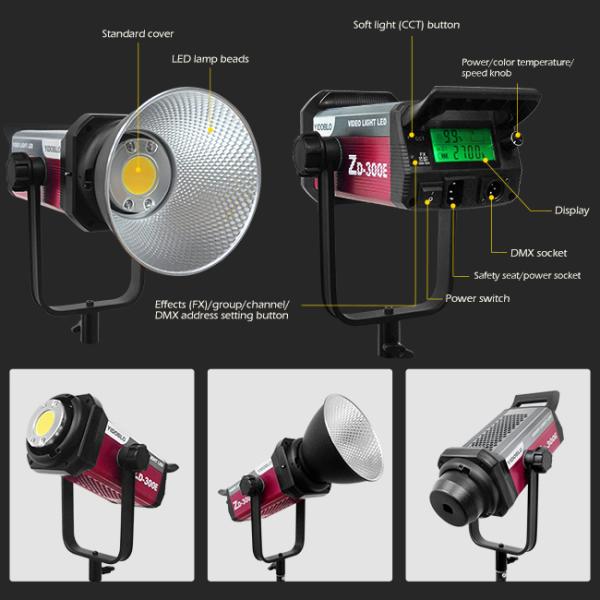 220 В фильмовое освещение Оборудование Cob Видео Свет 300 Вт светодиодное фото освещение с 280 см стоянкой для штатива