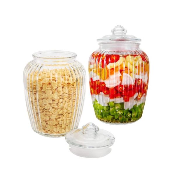 600ml 1400ml 1900ml Glass Canister and Fermentation Jar for Food Storage with Airtight Lid