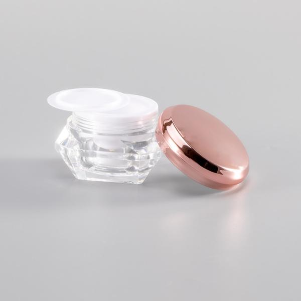 frasco de creme acrílico plástico de 5g 10g 15g 20g 30g Rose Gold Cosmetic Packaging Containers