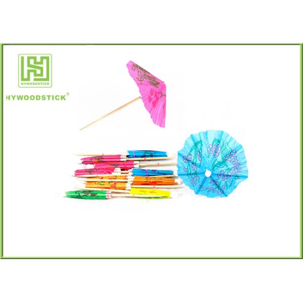 Custom Cocktail Umbrella Picks , Party Food Picks Skewers Cake Decorating Tools 100mm Length