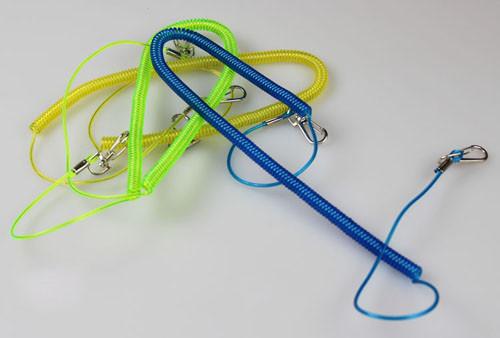 Special drak blue plastic flexible wire tool fishing anti-lost leash with 2 thumb triggers