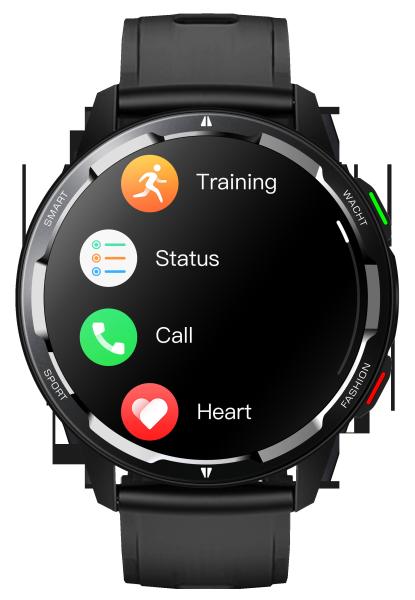 V8PRO Reloj inteligente  inteTFT de 1.32 impermeable IP68 monitor de frecuencia cardíaca y presión arterial (negro)