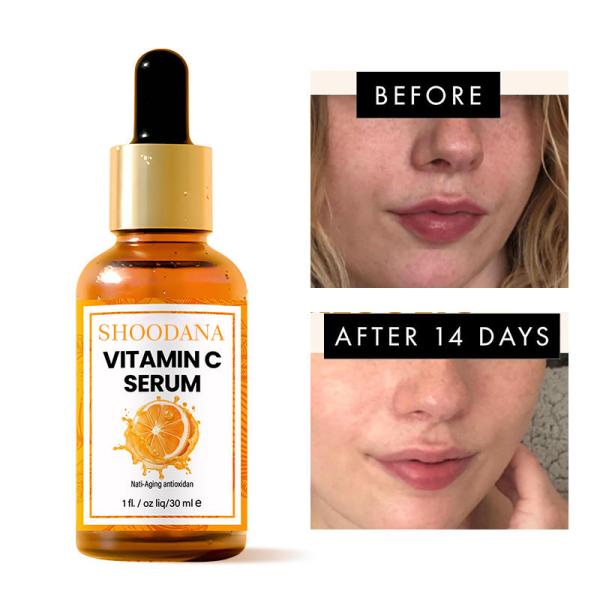 Sérum à la vitamine C OEM Cosmétique Acide Hyaluronique Acide Aminé Vitamine E Sérum Visage Hydratant