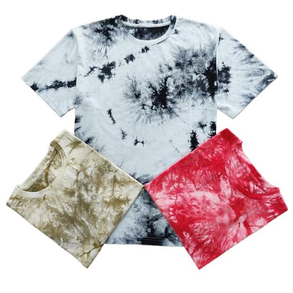 Adults Tie Dye Printing Men's T-shirt with Soft Hand Feel and 100% Cotton Fabric