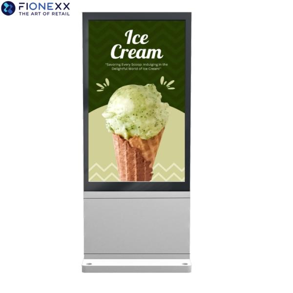 Outdoor Durable Advertising Display Screen Silver Windows Versatile Outdoor Digital Totem 75inch High Performance