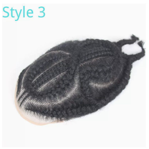 100% Remy Hair Full Lace  8 inch length with cornorw afro braids toupee for men 10x8inch reday to ship