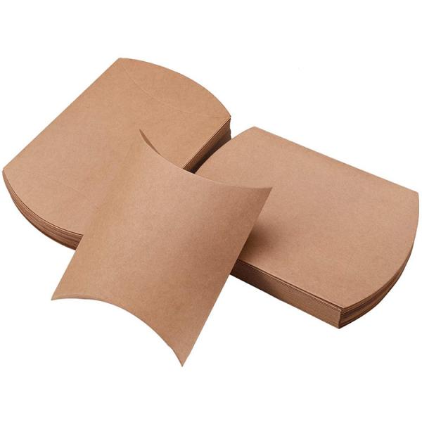 Custom Logo Heavy Duty Kraft Pillow Shape Candy Paper Box for Candy Storage Solution