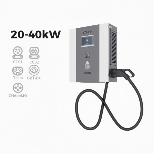 Commercial DC Fast Charger 20KW-40KW | Multi-Standard CCS1 CCS2 GB/T CHAdeMO NACS EV Charging Station for Electric Vehicles