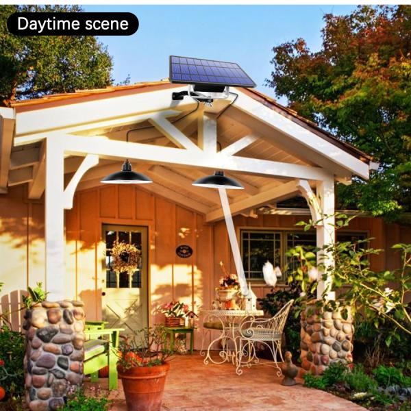 LED Solar Pendant Lamp 3M Cable Solar Shed Lights with Remote Control Solar Garden Light Outdoor Waterproof Patio Decoration