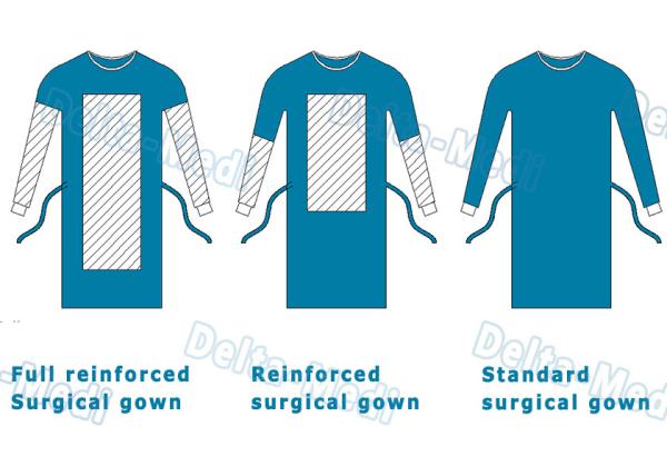Delta Medi Disposable Surgeon Gown , Reinforcement Protective Disposable Operating Gowns