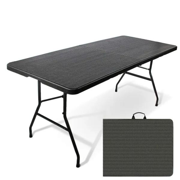 Foldable Outdoor Furniture Dining Set With Handle And Imitated Rattan Material