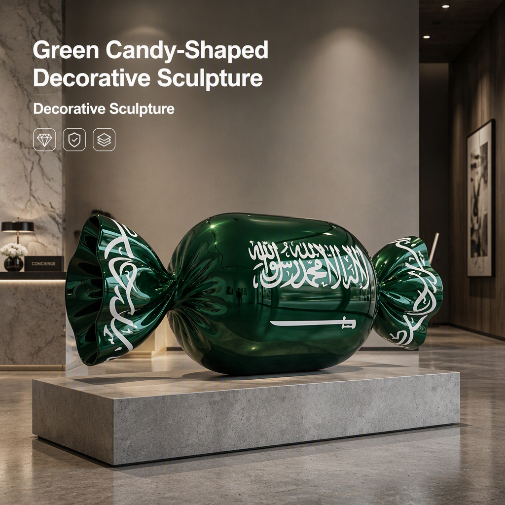 Luxury Islamic Art: Saudi Gold Twisted Candy Sculpture | Custom Modern Decor