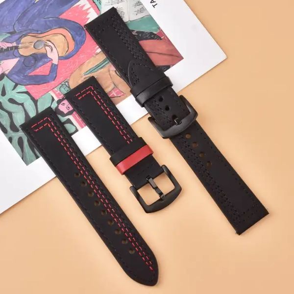 Waterproof Crazy Horse Men's Leather Watch Strap