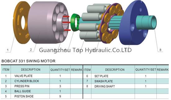 Hydraulic Motor Parts for Excavator BOBCAT 331 SWING MOTOR