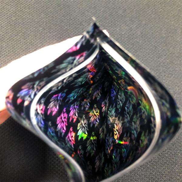 3 Side Seal Marijuanna Packaging Bag Mylar Holographic With Zipper