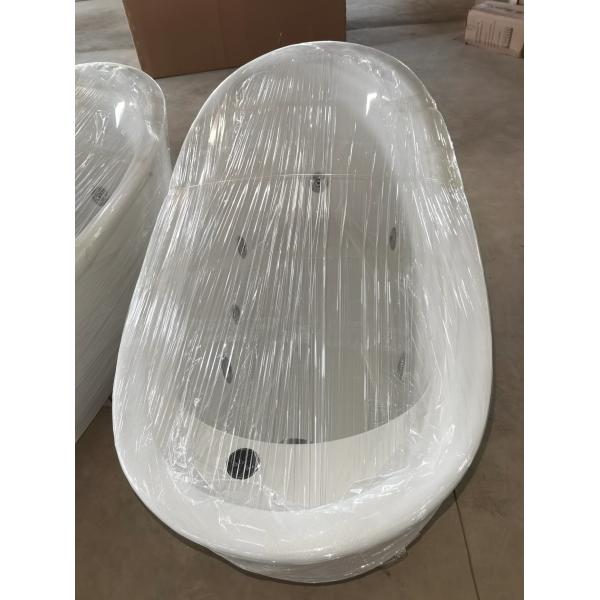 1800mm Outdoor Tub Pipe Free Massage Freestanding Acrylic Bathtub with Whirlpool Jets
