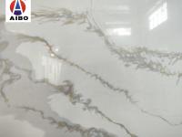 Le marbre donne à la pierre une consistance rugueuse machinée blanche de quartz de Calacatta pour la partie supérieure du comptoir
